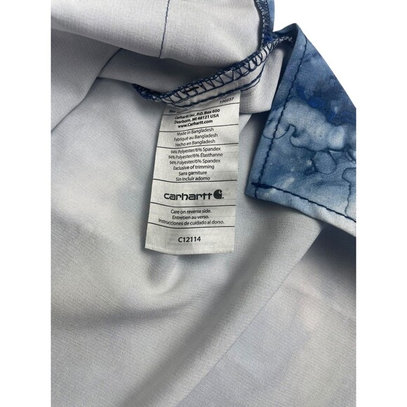Carhartt Force Cross-Flex Modern Fit SS Scrub Top Blue Watercolor Indigo Flow S - Picture 12 of 12